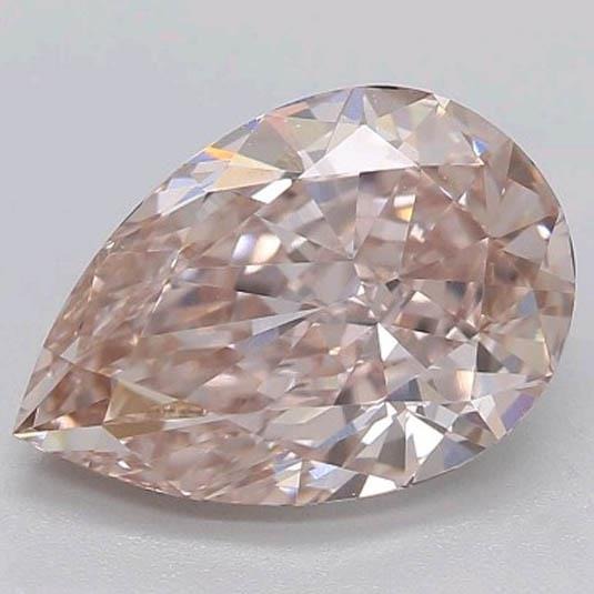 Pear Cut Pink Sapphire ring in Gold – front view