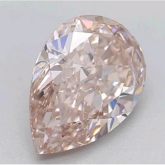 Pear Cut Pink Sapphire ring in Gold – side view