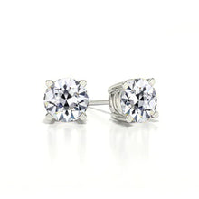 Diamond Old Mine Cut Earrings in 14K White Gold – main view