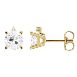 Old Mine Cut Diamond Earrings in 14 Karat Yellow Gold – 9 ct