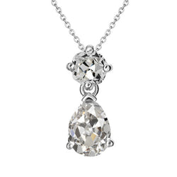 Sophisticated Brilliant Diamond Pendant 4 ct – 14K White Gold