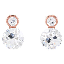 Brilliant Diamond Old Mine Cut Earrings in 14K Rose Gold – main view