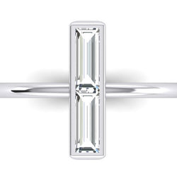2 Stone Ring 2 carats Natural Diamonds Baguettes