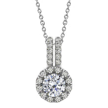 2.00 Ct. Round Real Diamond Halo Pendant Necklace Without Chain Gold 14K