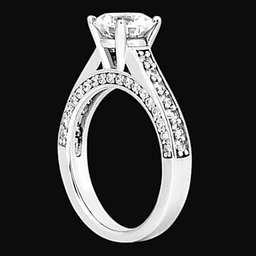 2.01 Carat Diamonds Ring With Accents Jewelry Natural White Gold