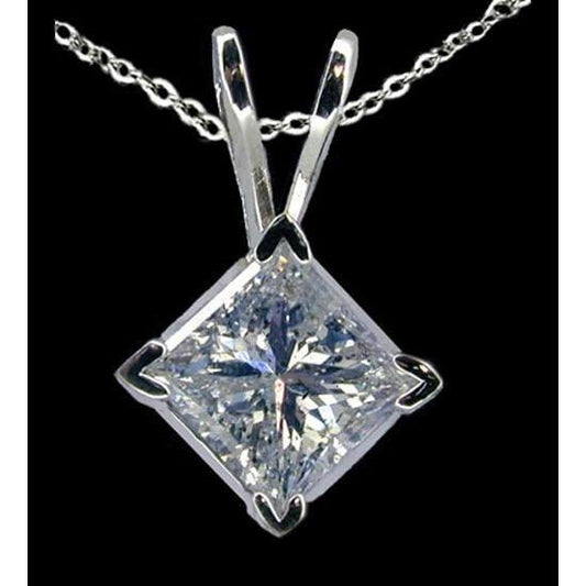 2.01 Carat Natural Diamond Solitaire Pendant Locket With Chain