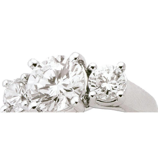 2.01 Carat Real Lucida Diamond Rings White Gold 3 Stone