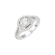 2.01 Carat Round Brilliant Halo Natural Diamond Wedding Ring White Gold 14K