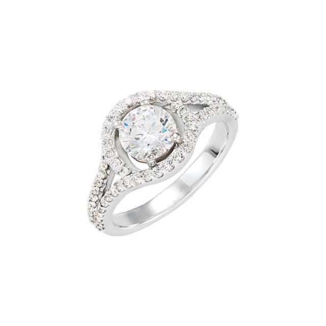 2.01 Carat Round Brilliant Halo Natural Diamond Wedding Ring White Gold 14K