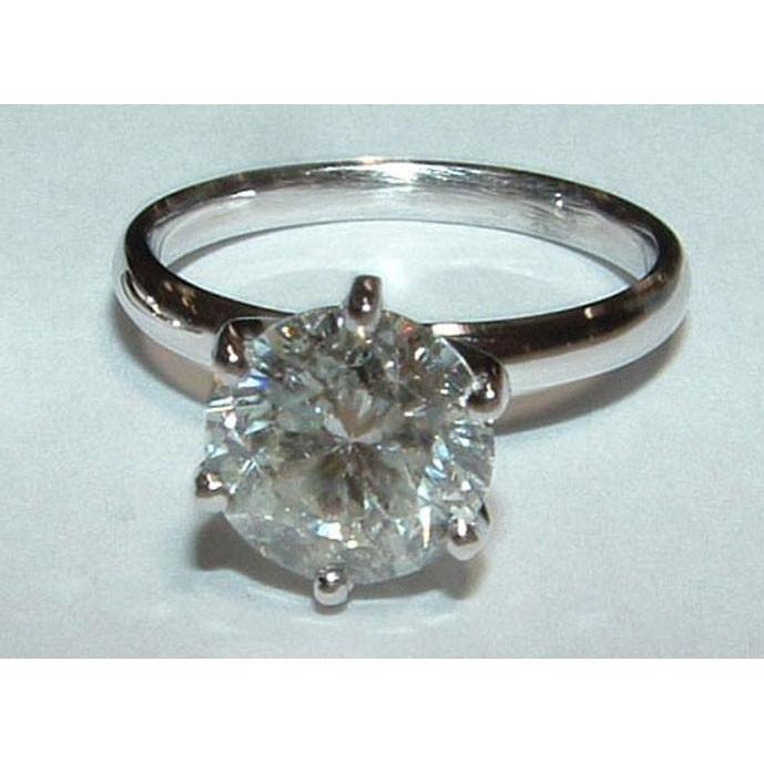 2.01 Carat Round Natural Diamond Solitaire Fancy Engagement Ring