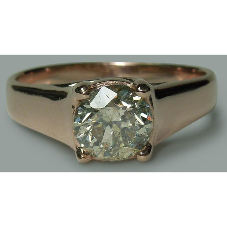 2.01 Carat Round Natural Diamond Solitaire Ring Jewelry New Rose Gold 14K
