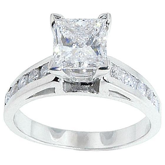 2.01 Carats High Quality Natural Diamond Princess Engagement 