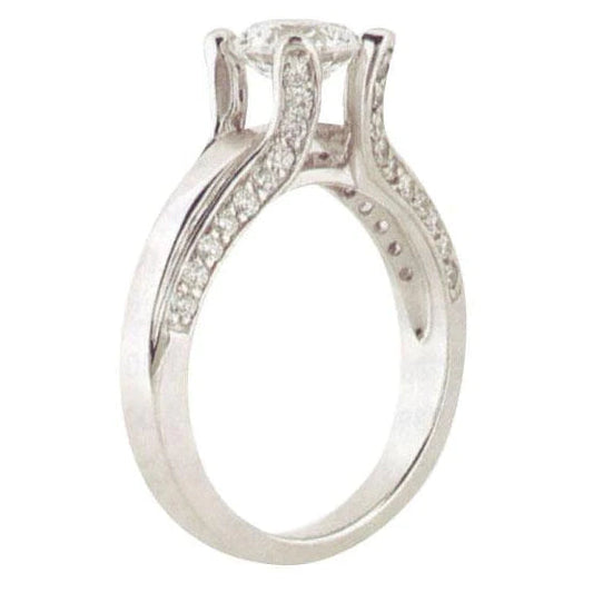 2.01 Carats Real Diamond Antique Look Ring With Accents Gold New