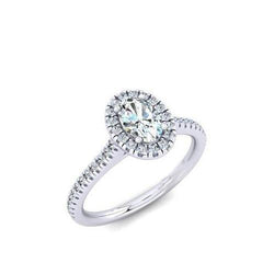 2.01 Ct Oval And Round Cut Natural Diamond Ring