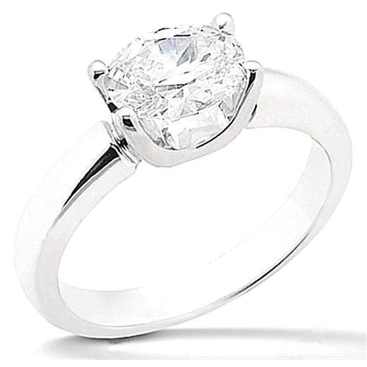 2.01 Ct Oval Fancy Real Diamond Engagement Ring Solitaire