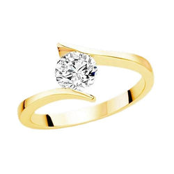 2.01 Ct. Round Cut Real Diamond Solitaire Ring Yellow Gold 14K