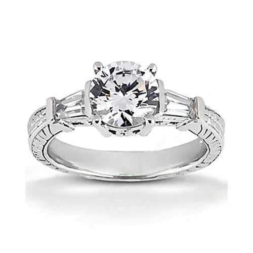 2.01 Ct. White Gold Real Diamond Anniversary Three Stone Ring New