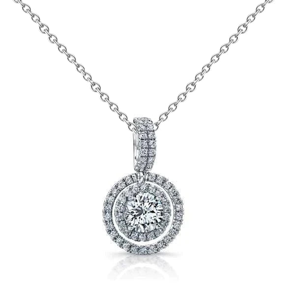 2.07 Ct Round Brilliant Cut Real Diamonds Pendant Necklace
