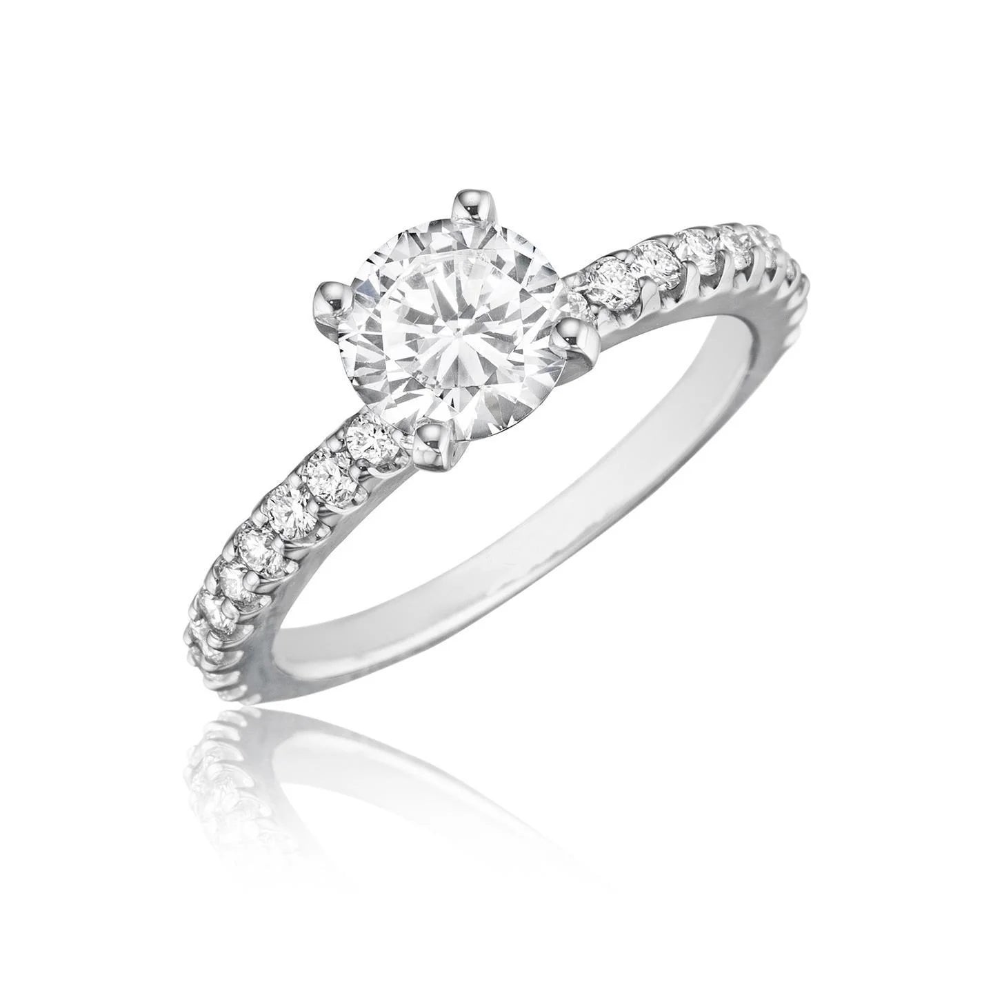 2.10 Carats Brilliant Cut Genuine Diamond Wedding Ring With Accents