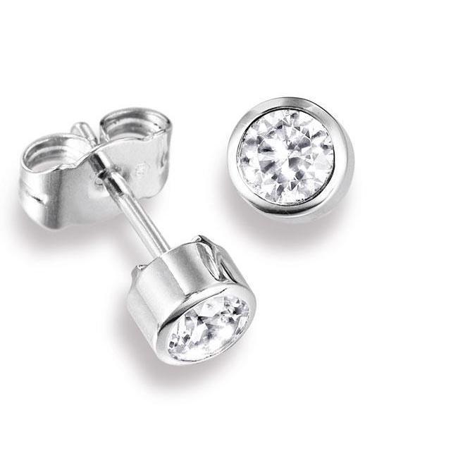 2.10 Carats Natural Diamond Studs Earring White Gold