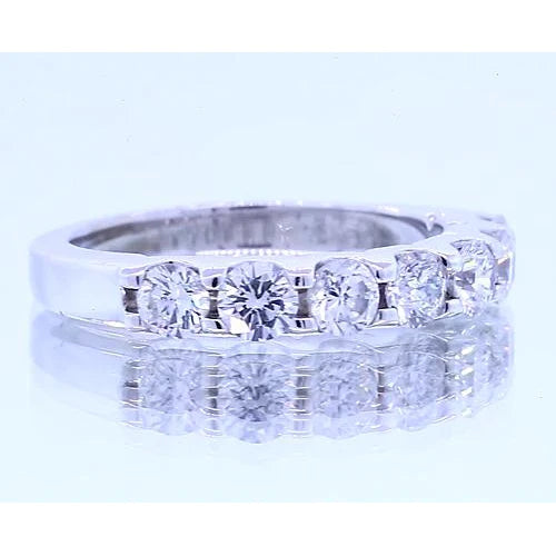 2.10 Carats Round Real Diamond Anniversary Band White Gold 14K