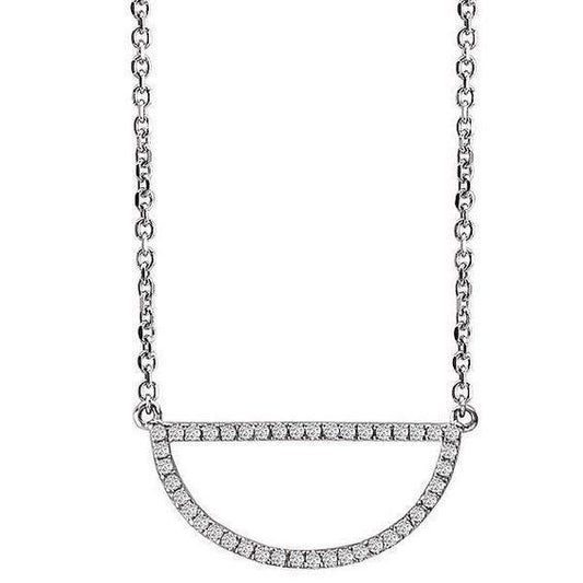 2.10 Carats Small Brilliant Cut Real Diamonds Pendant Necklace White Gold