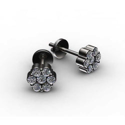 2.10 Ct Round Cut Natural Earth Mined Diamond Flower Real Shape Studs Earring