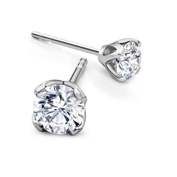 2.10 Ct Round Cut Real Diamonds Stud Earring White Gold 14K Jewelry