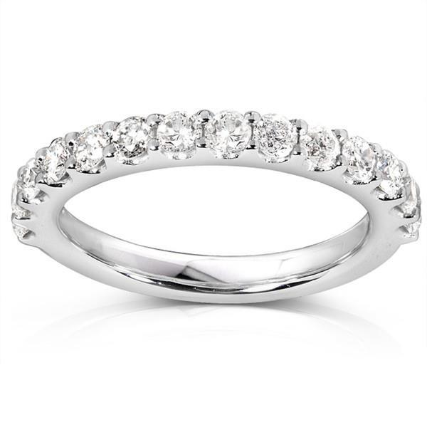 2.10 Ct Round Diamond Half  Genuine Eternity Wedding Band 14K White Gold