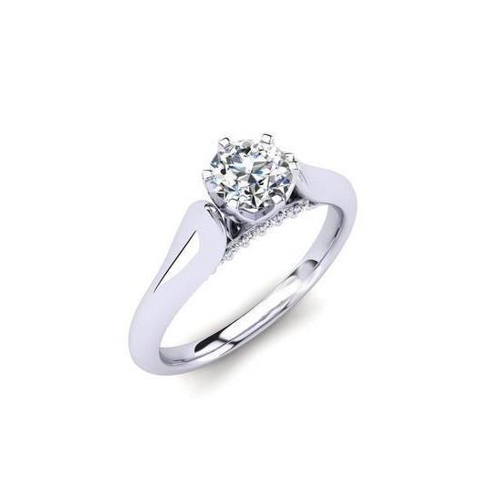 2.10 Ct Round Natural Diamond Engagement Ring With Accents White Gold 14K