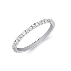 2.10 Ct Sparkling Real Diamonds Eternity Anniversary Band White Gold 14K