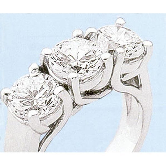 2.10 Ct. Anniversary Ring Natural Diamond Gold Three Stone Jewelry New