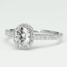  Oval Genuine Diamond Halo Ring