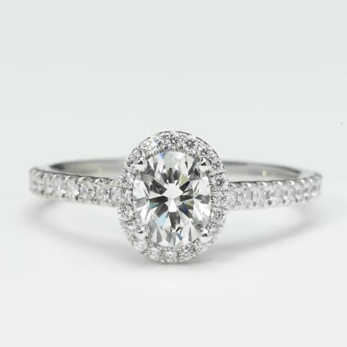 2.15 Carats Oval Genuine Diamond Halo Ring
