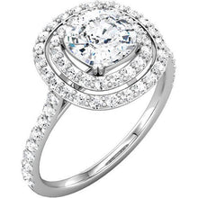 2.16 Carat Sparkling Cushion Round Natural Diamonds Wedding Ring Halo