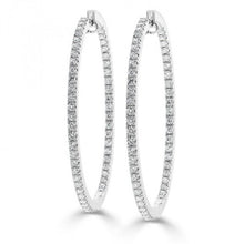 2.2 Ct Round Cut Diamond Hoop Genuine Earring 14K White Gold