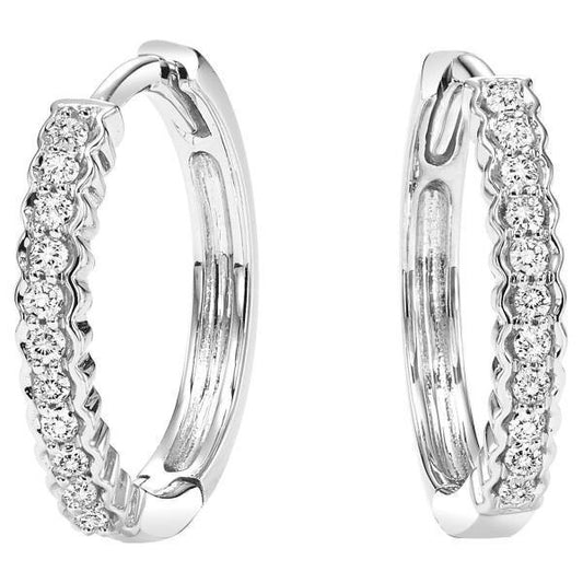 2.2 Ct Round Natural Diamond Hoop Earring White Gold Jewelry