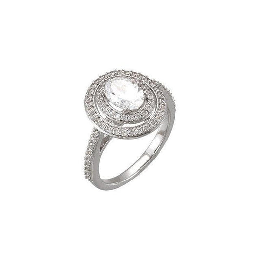 2.20 Carat Genuine Oval Diamond Wedding Halo Anniversary Ring