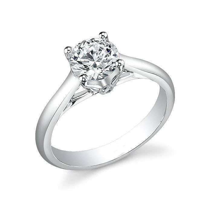 2.20 Carats Gorgeous Round Cut Real Diamond Ring 14K White Gold