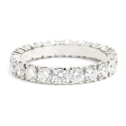 2.20 Carats Round Sparkling Genuine Natural Earth Mined Diamond Eternity Band White Gold 14K