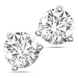 2.20 Ct 3 Prong Set Round Cut Natural Diamond Women Stud Earring White Gold