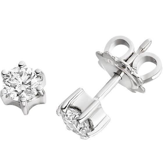 2.20 Ct F Vs1 Prong Set Round Cut Genuine Diamonds Studs Earring White Gold