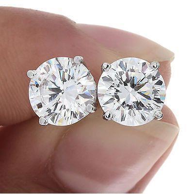 2.20 Ct Round Genuine Diamond Studs Earring White Gold Women Jewelry