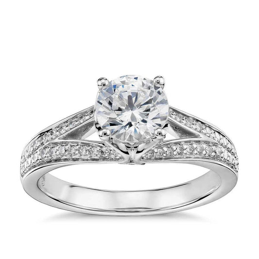 2.20 Ct Solitaire With Accent Real Diamonds Wedding Ring Gold 14K