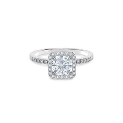 2.21 Carats Radiant And Round Cut Genuine Diamond Ring 14K White Gold New
