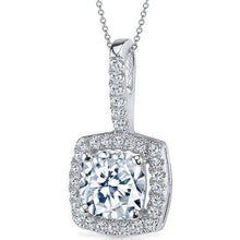 2.24 Carats Cushion And Round Cut Real Diamonds Pendant Necklace