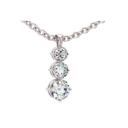 2.25 Carats Brilliant Cut Real Diamond Pendant Necklace White Gold 14K