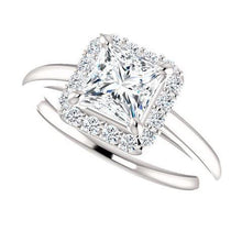 2.25 Carats Halo Princess Round Diamond Anniversary Ring