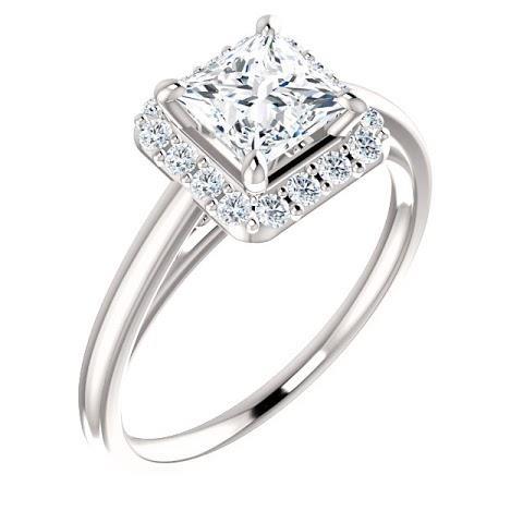 2.25 Carats Halo Princess Round Diamond Anniversary Ring