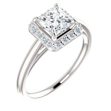 2.25 Carats Halo Princess Round Diamond Anniversary Ring